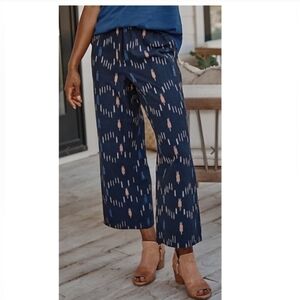 NWT J Jill Pure Jill Elements Ikat Wide Leg Crop Pants
